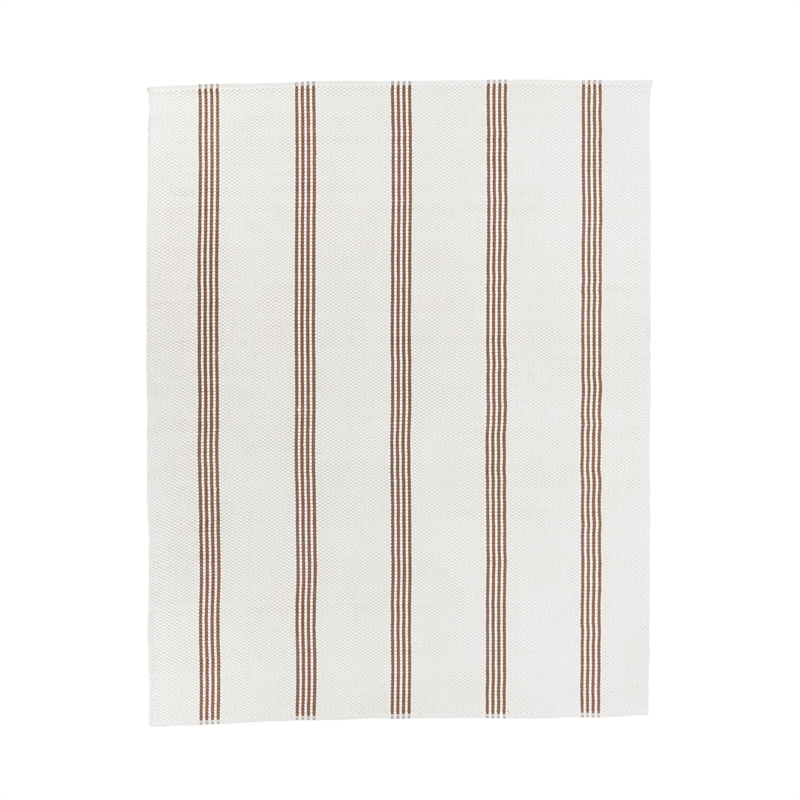 Pemberly Row 9x12 Handwoven Performance Stripe Ivory Area Rug