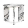 Pemberly Row Modern Transitional Marble End Table in Gray Finish