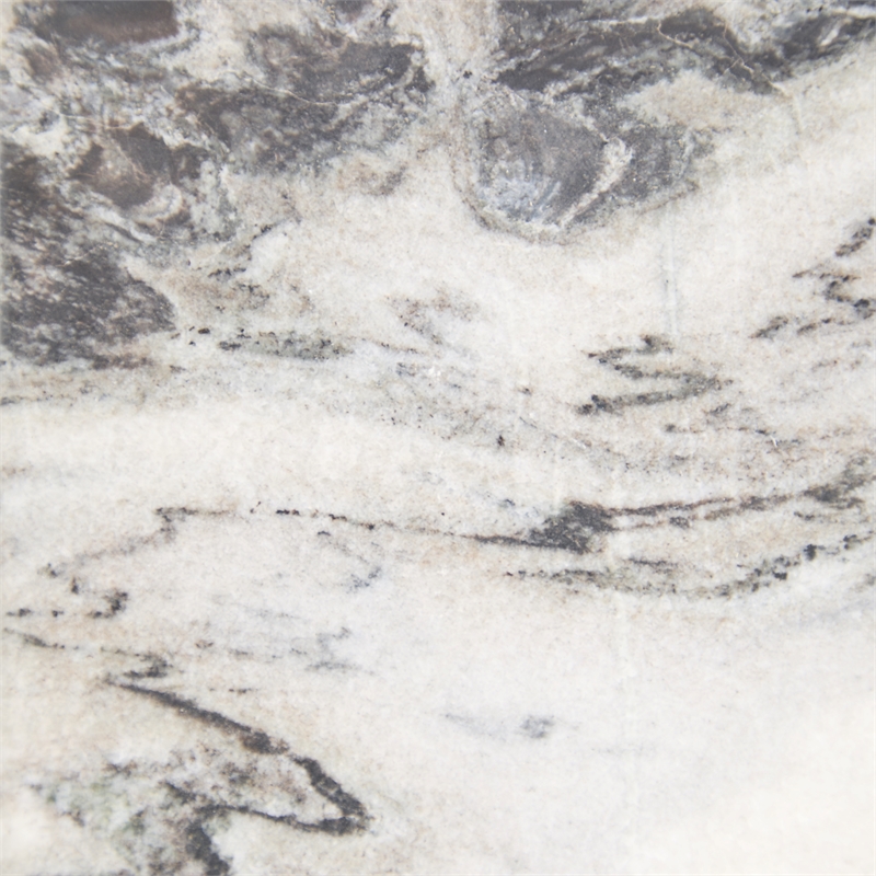 Pemberly Row Modern Transitional Marble End Table in Gray Finish