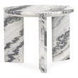 Pemberly Row Modern Transitional Marble End Table in Gray Finish
