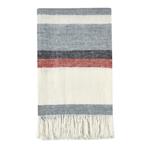 Pemberly Row Taylor Linen Fabric Multi-Color 50&quotx70&quot Throw Blanket