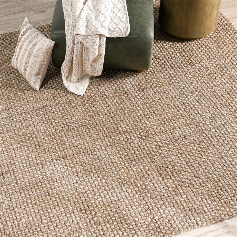 Pemberly Row 8'x10' Jute Handwoven Sustainable Beige Accent Area Rug