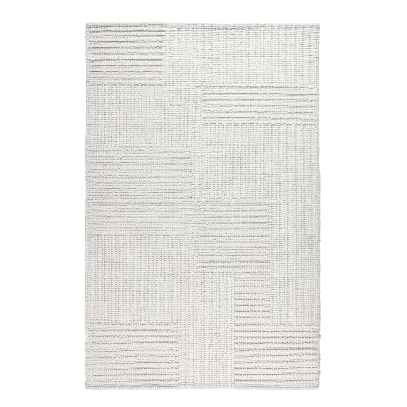 Pemberly Row 5'x8' Recycled Fabric Handwoven Sustainable Ivory Accent Area Rug
