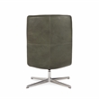 Pemberly Row Forest Green Top-grain Leather Swivel Accent Chair