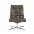 Pemberly Row Forest Green Top-grain Leather Swivel Accent Chair