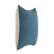 Pemberly Row Woven Textured Linen Blend Throw Pillow in Blue