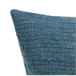 Pemberly Row Woven Textured Linen Blend Throw Pillow in Blue
