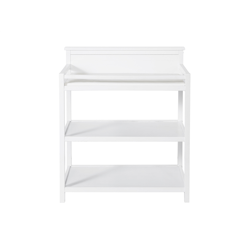 Pemberly Row Modern 7-Piece Full Baby Wood Crib Set in White