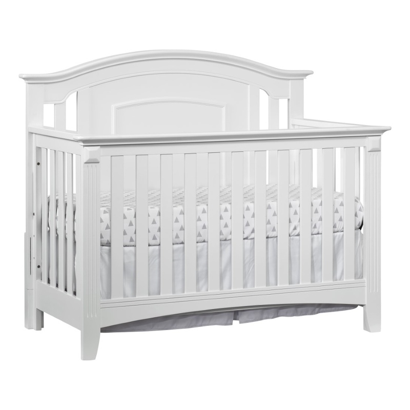 Pemberly Row Modern 7-Piece Full Baby Wood Crib Set in White