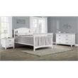 Pemberly Row Modern 7-Piece Full Baby Wood Crib Set in White