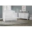 Pemberly Row Modern 7-Piece Full Baby Wood Crib Set in White