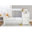 Pemberly Row Set of 2 Contemporary White Crib & Changer & Crib Mattress