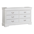 Pemberly Row Set of 4 Wood Panel Queen Bed & Dresser & Nightstands in White