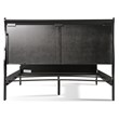 Pemberly Row Set of 4 Wood Panel Queen Bed & Dresser & Nightstands in Black