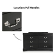 Pemberly Row Set of 4 Wood Panel Queen Bed & Dresser & Nightstands in Black