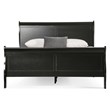 Pemberly Row Set of 4 Wood Panel Queen Bed & Dresser & Nightstands in Black