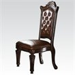 Pemberly Row Set of 5 Pedestal Dining Table & Faux Leather Tufted Side Chairs