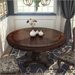 Pemberly Row Set of 5 Pedestal Dining Table & Faux Leather Tufted Side Chairs