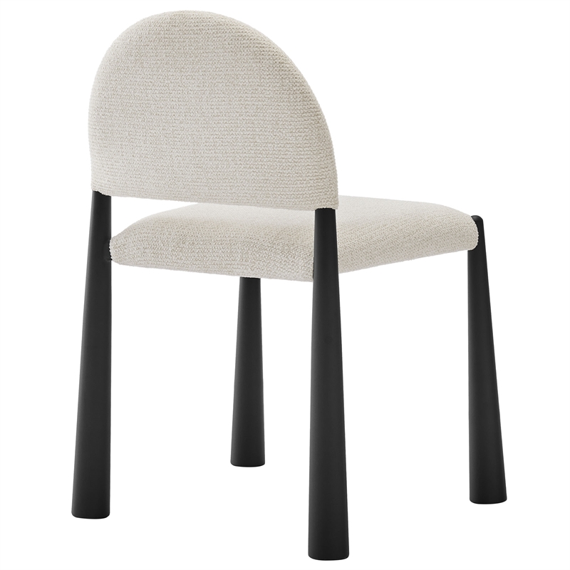 Pemberly Row Set of 3 Oval Marble and Metal Dining Table & Chairs in Black/White