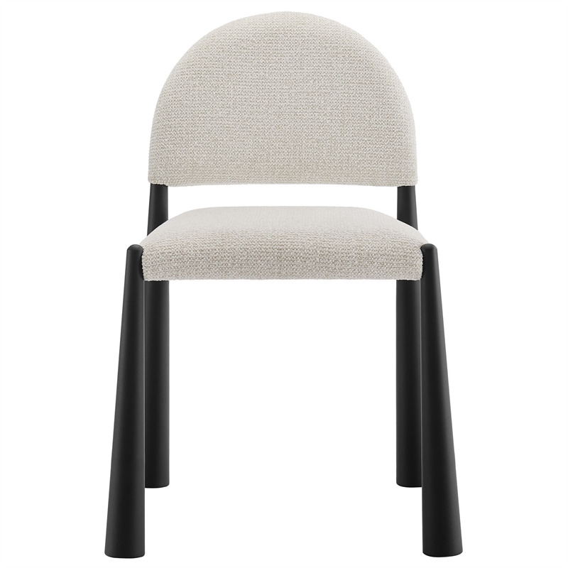 Pemberly Row Set of 3 Oval Marble and Metal Dining Table & Chairs in Black/White