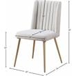 Pemberly Row Set of 3 Faux Marble Top Dining Table & Cream Linen Chairs in White