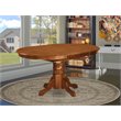 Pemberly Row Set of 5 Oval Wood Butterfly Leaf Dining Table & Chairs in Brown
