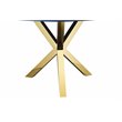 Pemberly Row Set of 3 Polished Steel Dining Table & Side Chairs in Navy/Gold