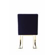 Pemberly Row Set of 3 Polished Steel Dining Table & Side Chairs in Navy/Gold