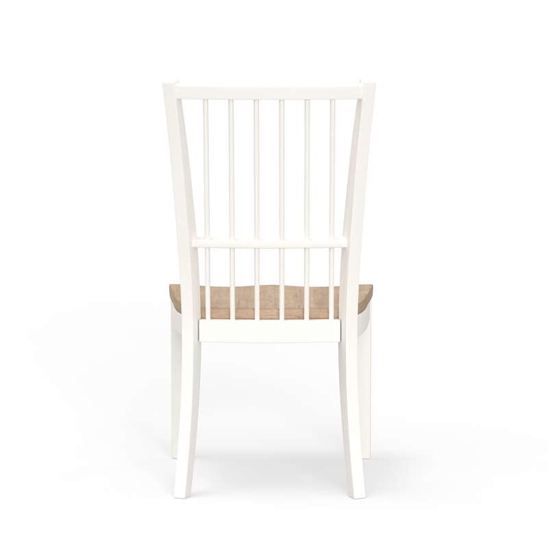 Pemberly Row Set of 7 Rectangular Wood Dining Table & Spindle Back Dining Chairs