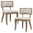 Pemberly Row Set of 3 Round Farmhouse Wood Pedestal Dining Table & Dining Chairs