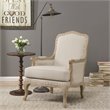 Pemberly Row Set of 2 Oak Round End Table and Regal Accent Chair