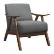 Pemberly Row Set of 2 Modern Upholstered Accent Chairs in Gray