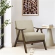 Pemberly Row Set of 2 Modern Accent Chairs with Arm Rest in Light Brown