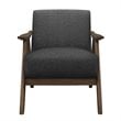 Pemberly Row Set of 2 Mid-Century Fabric Upholstered Accent Chairs in Dark Gray