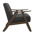 Pemberly Row Set of 2 Mid-Century Fabric Upholstered Accent Chairs in Dark Gray
