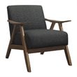Pemberly Row Set of 2 Mid-Century Fabric Upholstered Accent Chairs in Dark Gray