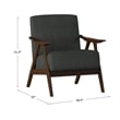 Pemberly Row Set of 2 Mid-Century Fabric Upholstered Accent Chairs in Dark Gray
