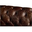 Pemberly Row Set of 3 Leather Loveseat and Sofa and Armchair in Brown