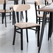 Pemberly Row Set of 2 Metal Dining Chairs with Wood Seat and Boomerang Back