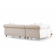 Pemberly Row Set of 2 Gold Detailed Tufted Upholstery Sectional & Coffee Table