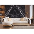 Pemberly Row Set of 2 Gold Detailed Tufted Upholstery Sectional & Coffee Table