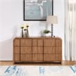 Pemberly Row Set of 4 Brushed Silver Mirror & Walnut Oak Dresser & Nightstands