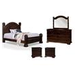 Pemberly Row Set of 4 Nightstands and Dresser with Mirror and Cal King Bed