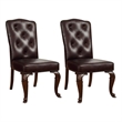 Pemberly Row Set of 3 Wood Pedestal Dining Table and Faux Leather Chairs