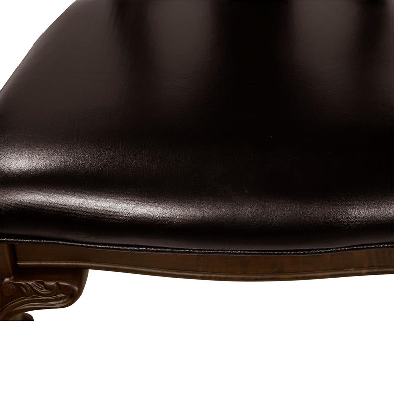 Pemberly Row Set of 3 Wood Pedestal Dining Table and Faux Leather Chairs