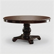 Pemberly Row Set of 3 Wood Pedestal Dining Table and Faux Leather Chairs