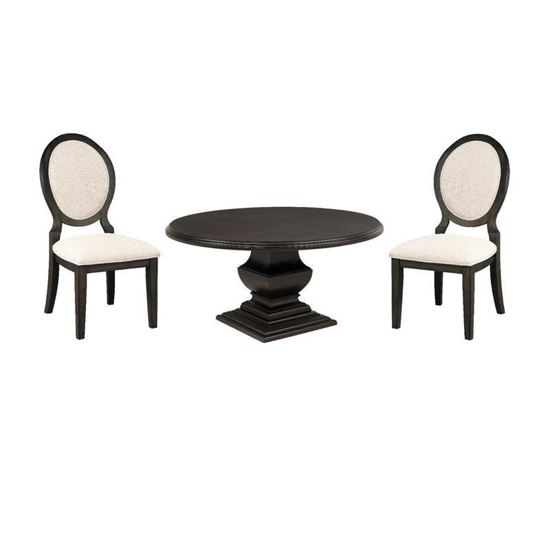 Pemberly Row Set of 5 Oval Back Dining Chairs and 60