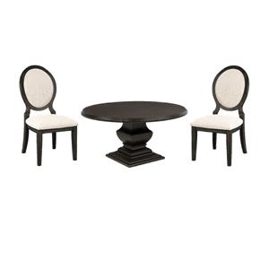 Pemberly Row Set of 5 Oval Back Dining Chairs and 60&quot Round Dining Table