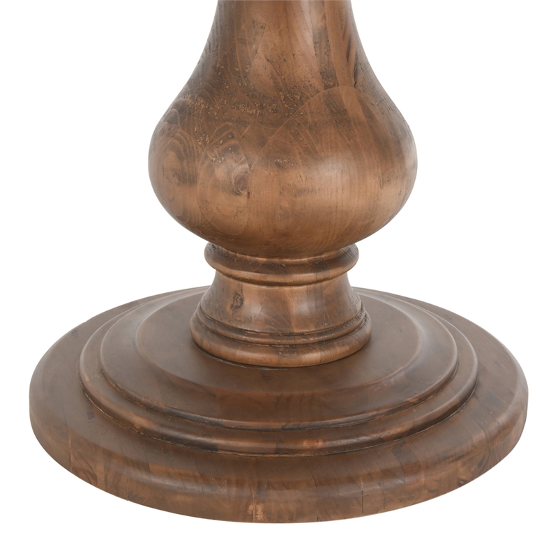 Pemberly Row Set of 3 Solid Pine Wood Round Dining Table and Dining Chairs