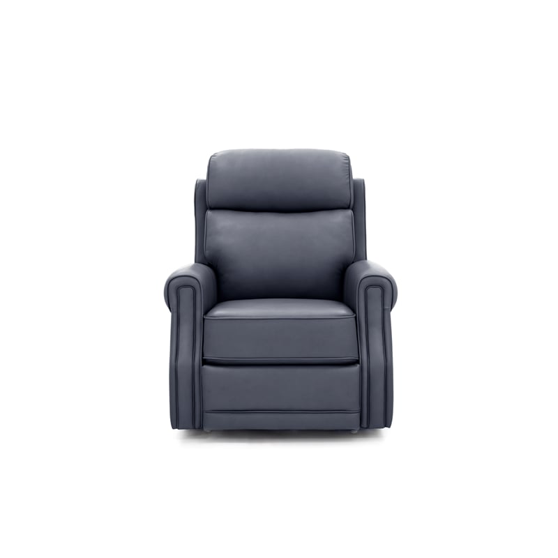 Pemberly Row Leather Power Lift Recliner with Heat in Sorrento Ocean